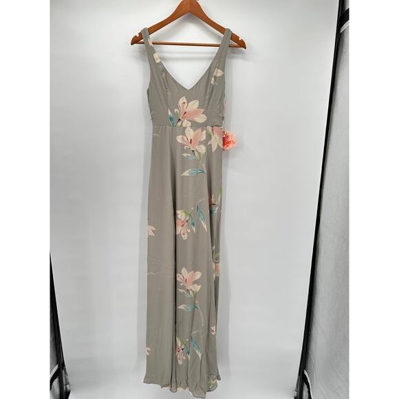 SHOW ME YOUR MUMU NWT Jenn V-Neck Maxi Dress in Gray Floral // XS - Picture 3 of 12